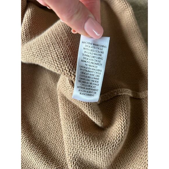 Frank & Eileen Oversized Cotton Sweater Dress Womens S Roll Neck Tan Camel EUC - Picture 10 of 11
